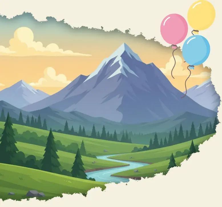 Zdjęcie gór, doliny i rzeki